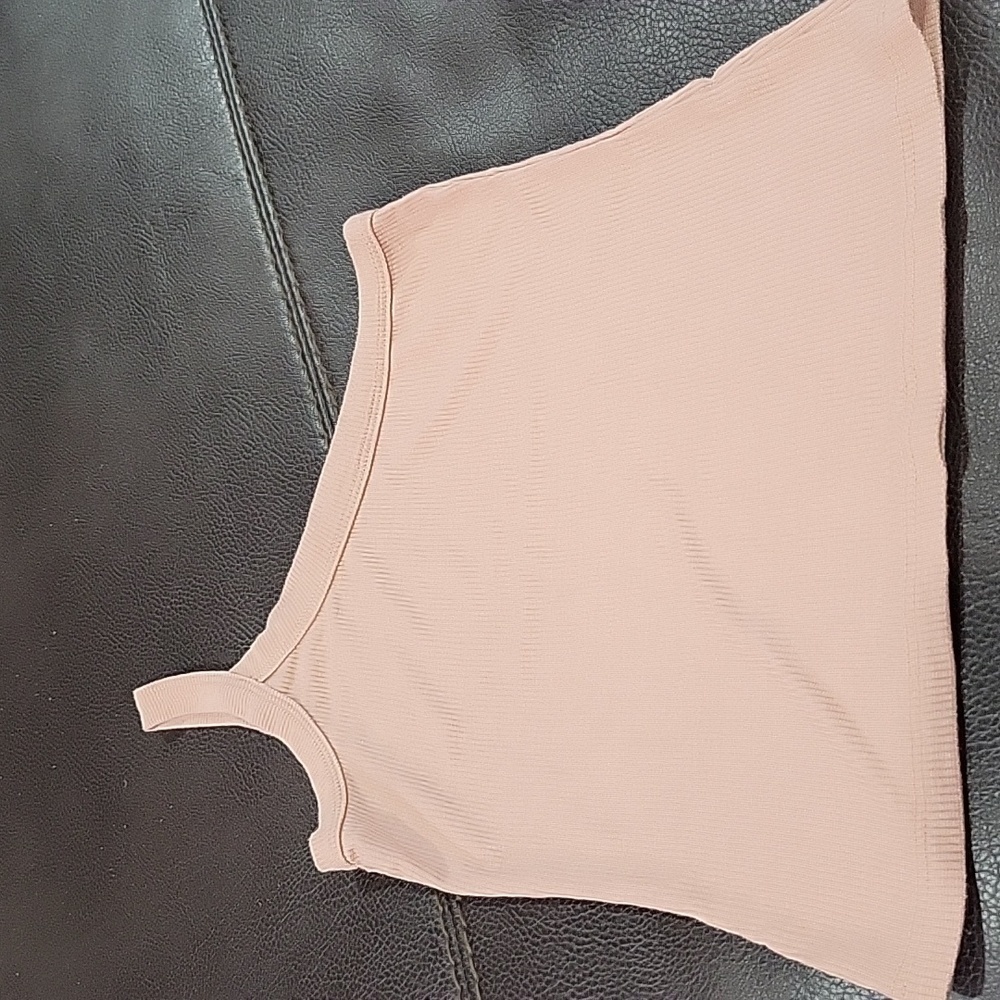 Free People One Shoulder Ribbed Tank XS P2P  11 1/2 Tan NWOT
